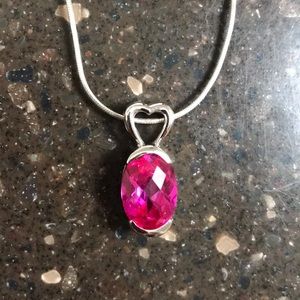 ⭐️ buy 2/get 1 free: Hot Pink Oval Necklace